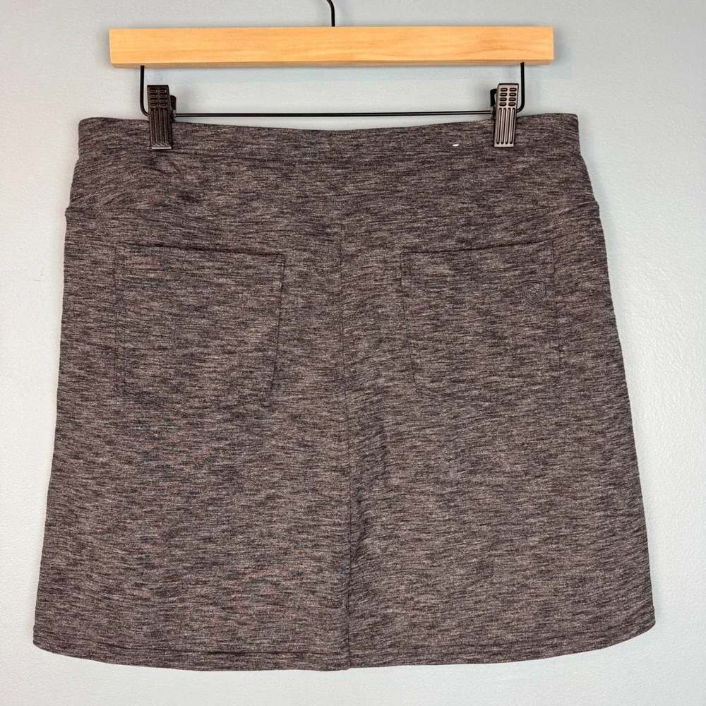 KUHL Harmony Skort Womens Medium Charcoal Gray Heathered Active Skirt Lined Logo